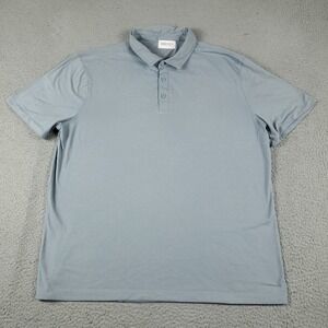 Lululemon Polo Shirt Mens XL Blue/Gray Tech Casual Short Sleeve Adult